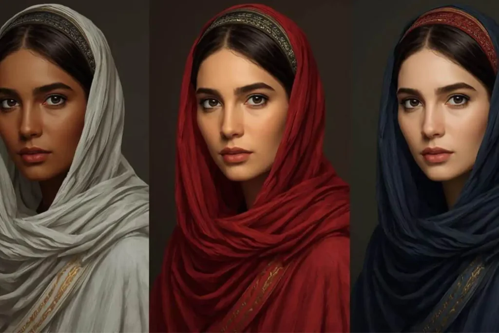 راهنمای ست کردن شال و روسری با رنگ پوست و استایل شخصی 1 ست شال بارنگ پوست