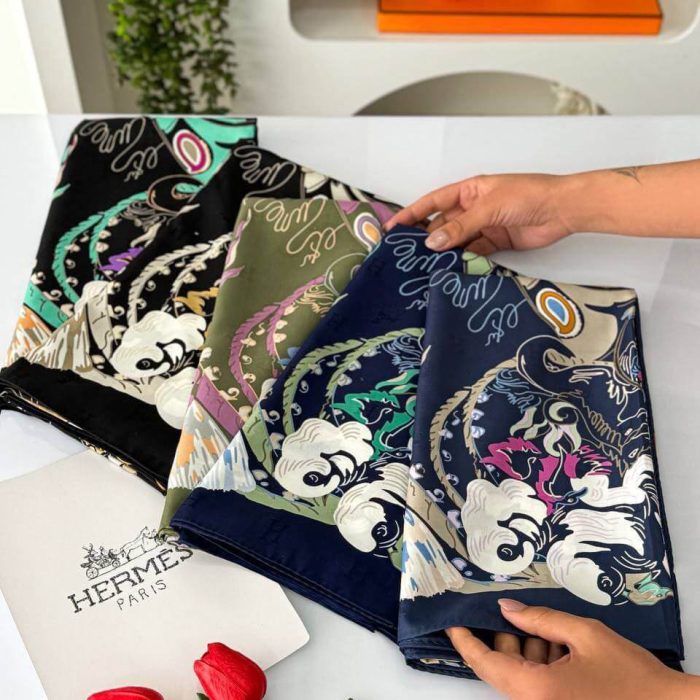 روسری ابریشم ژاکارد وارداتی