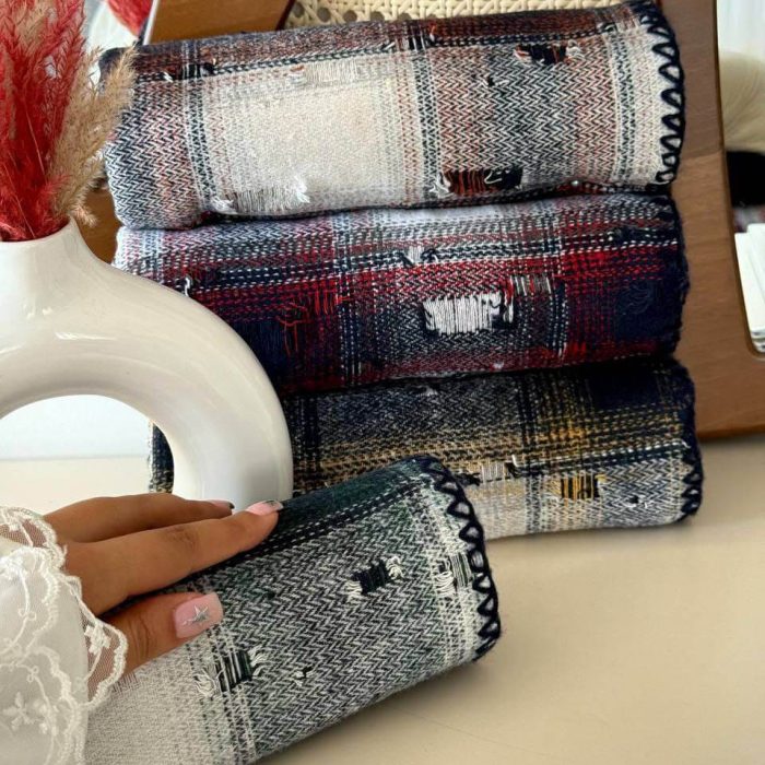 شال پاییزه زاپ دار چهار خونه