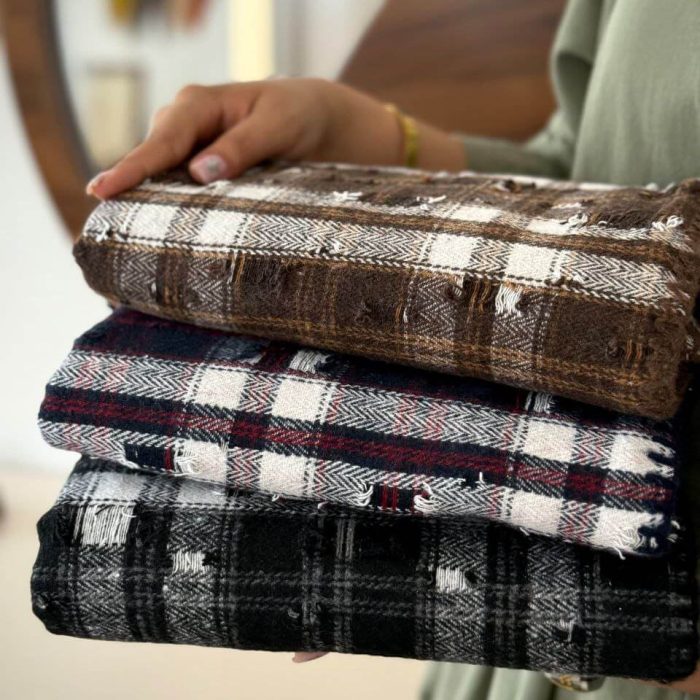 شال پاییزه چهار خونه زاپ دار