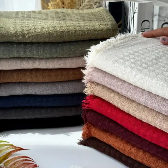 شال پاییزه مربعی چهار طرف ریشه